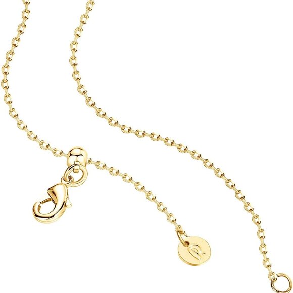 14K Gold Plated Cubic Zirconia Heart Necklace for Women - Picture 3 of 5